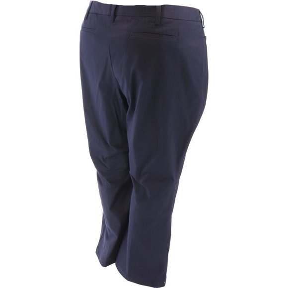 NWT LANDS' END CURVY FIT BOOT CUT CHINO PANTS TRUE NAVY 14P (PETITE) - Picture 7 of 15